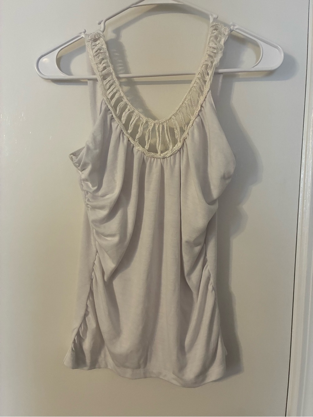 Crochet-Trim Sleeveless Tank Top